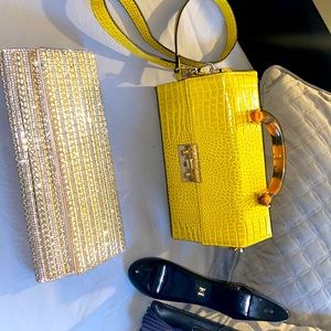 dainty yellow snakeskin print purse (removable strap) by Topshop (Nordstrom)